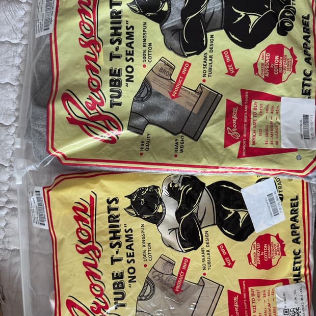 브론슨 튜블라 티셔츠 멜란지그레이, 화이트 XXL  