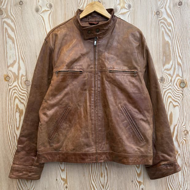 타미힐피거 레더 자켓