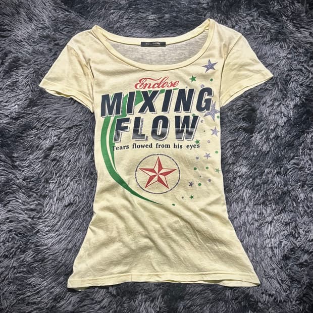 스타 프린팅 레터링 반팔 티셔츠