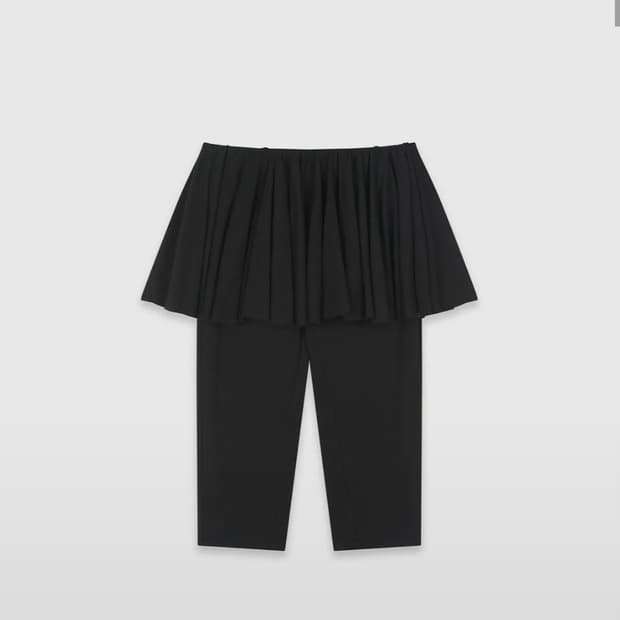 나체 플레어 카프리 팬츠 블랙 flare capri pants