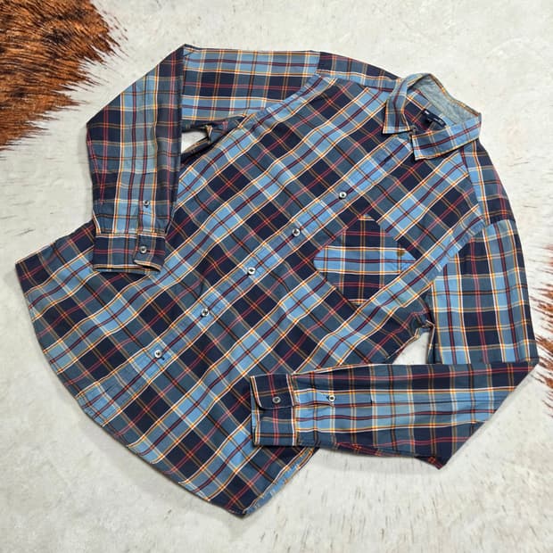 GAP 갭 블루 체크 패턴 셔츠