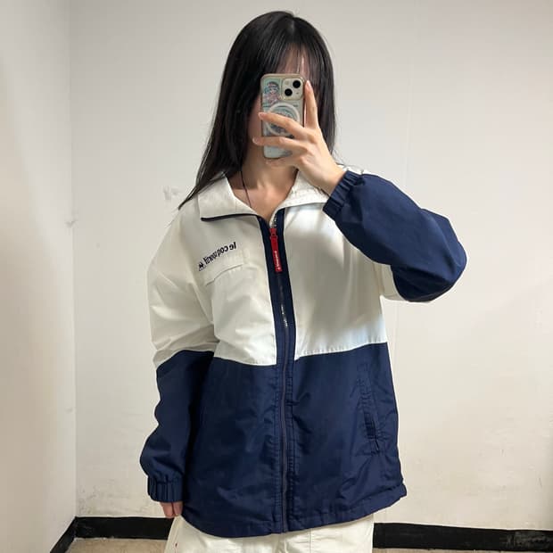 Le Coq Sportif White & Navy Windbreaker