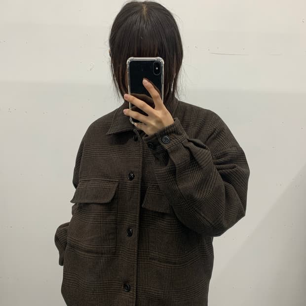 Jun red 재패니즈 체크 울 자켓