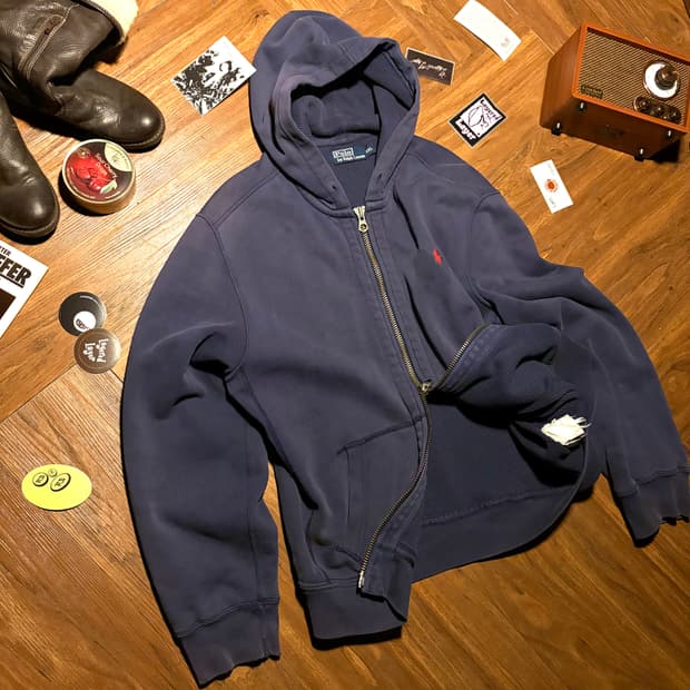 90s Polo double clothes hoodie zip up