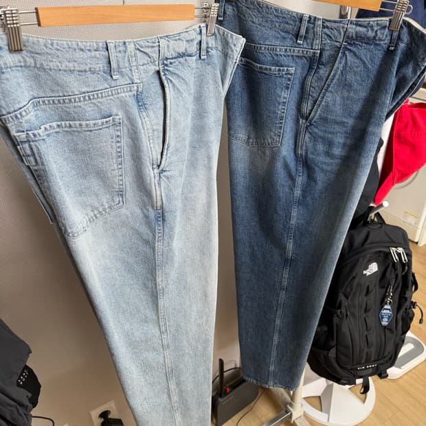 [착용하지 않은 새상품]포터리 원 워시드 와이드 데님 4사이즈 2장 판매