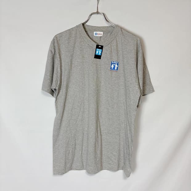 90s 데드스탁 비치 스케이트보드 V넥 로고 티셔츠 그레이