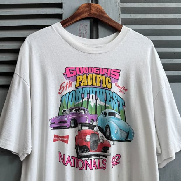 [XL]90's 버드와이저 USA Goodguys 레이싱 티셔츠