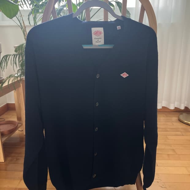 DANTON MEN'S LAMBSWOOL V-NECK KNIT CARDI