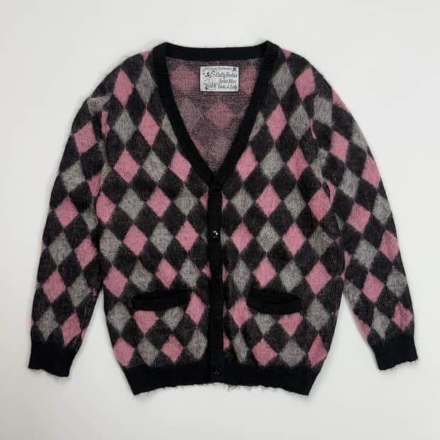 10A/W 와코마리아 아가일 패턴 가디건