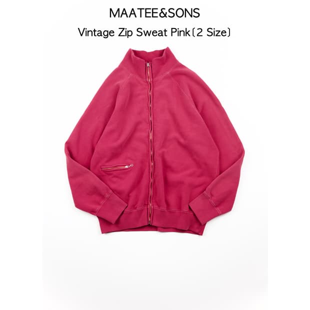 (새상품)Maatee&sons 빈티지 집 스웻 핑크