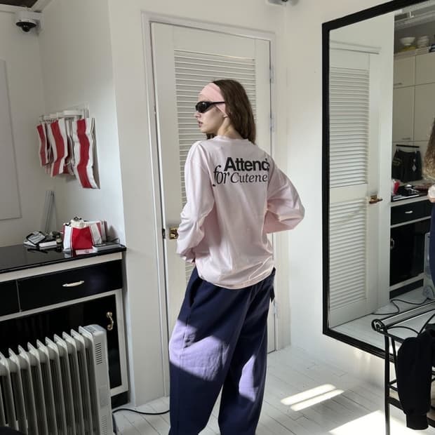 Attends 어탠즈 Babypink Long Sleeveless Tee