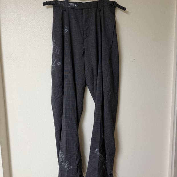 발렌시아가 스케이터 그래피티 슬랙스 팬츠 xs 그레이