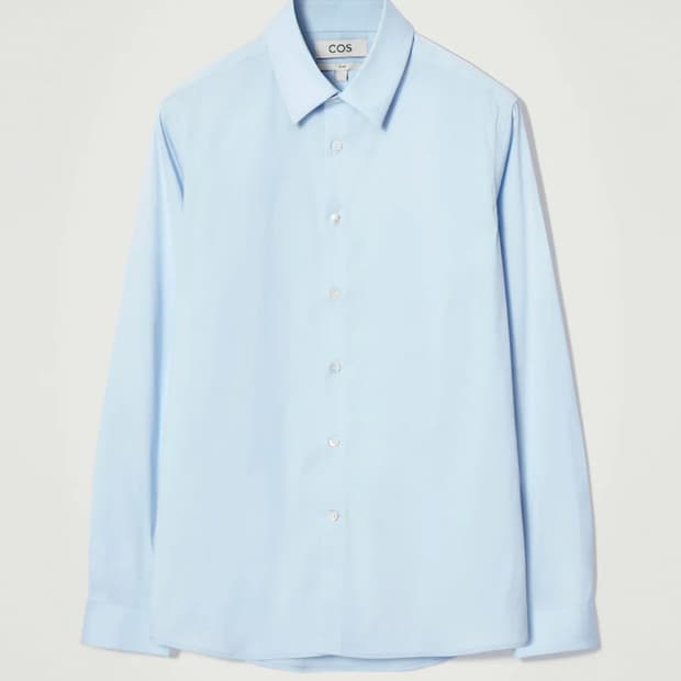 새상품급처)코스 슬림핏 포플린 셔츠 스카이 블루