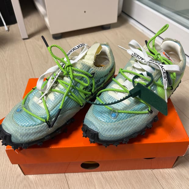 (W) 나이키 x 오프화이트 와플 레이서 블루