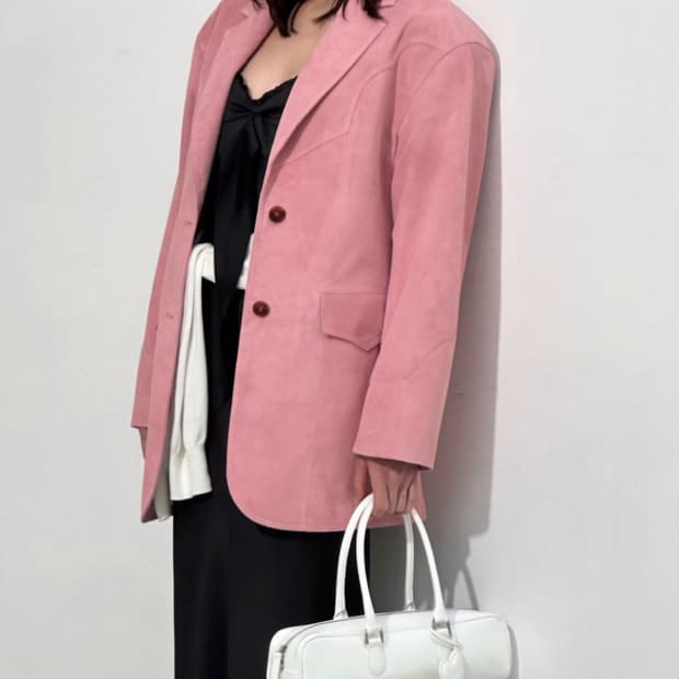 Shop weare 샵 위아 핑크 스웨이드자켓