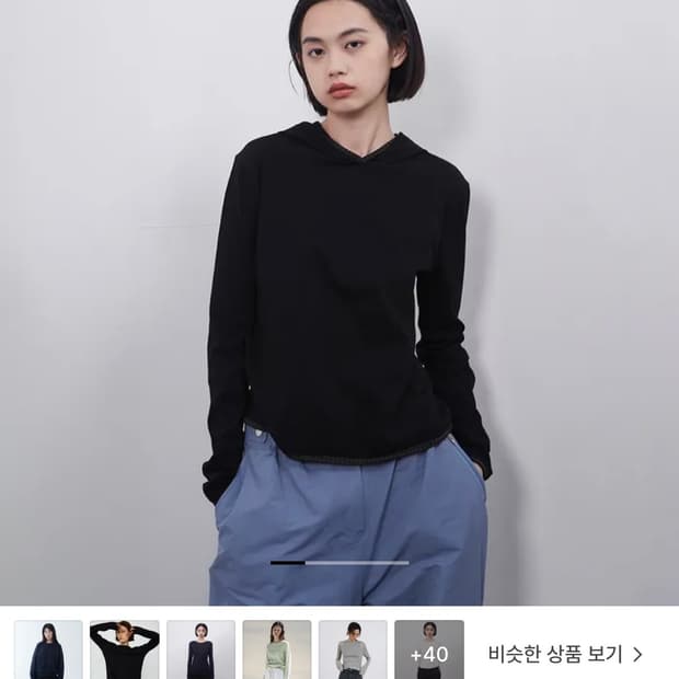 Long hooded t-shirt black
