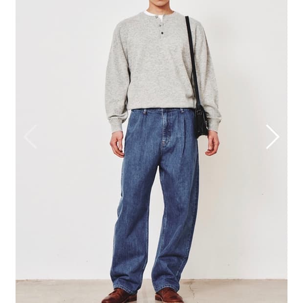 ((구함))아트이프액츠 원턱 커브드진 인디고블루 M