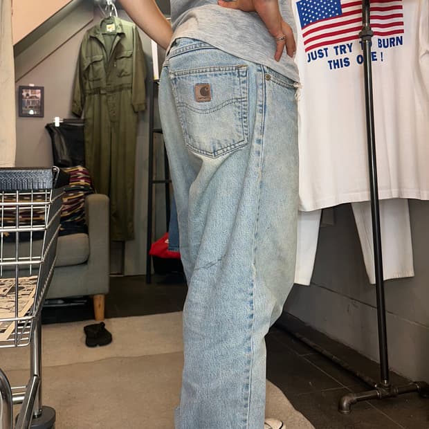 00’s Carhartt washed distressed denim 