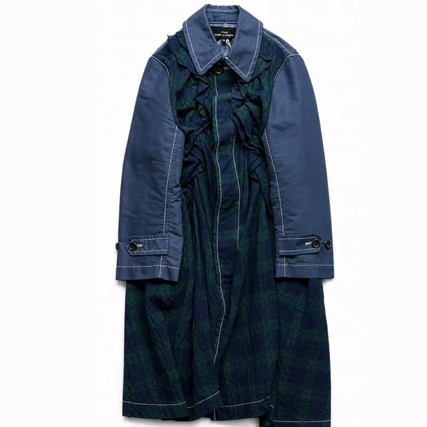 꼼데가르송 트리콧 2015 SS Check Shirring Docking