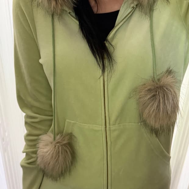 쥬시꾸뛰르 연두색 후드집업 L