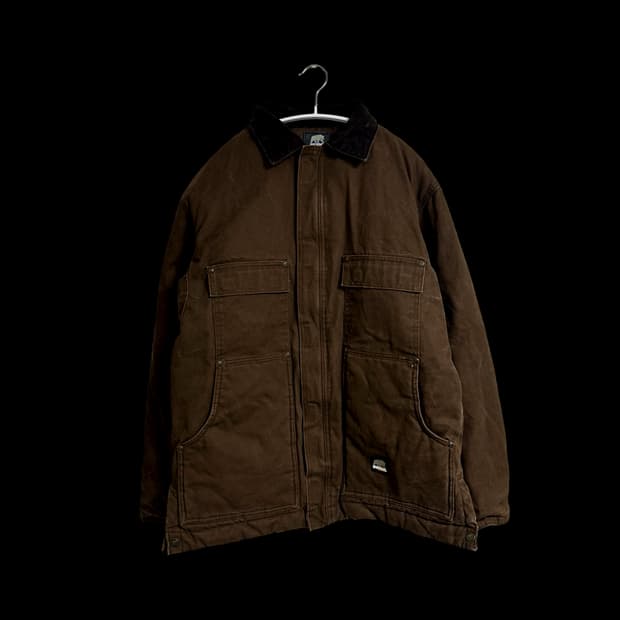 Berne Workwear 덕 캔버스 퀄트 라이너드 초어 코트