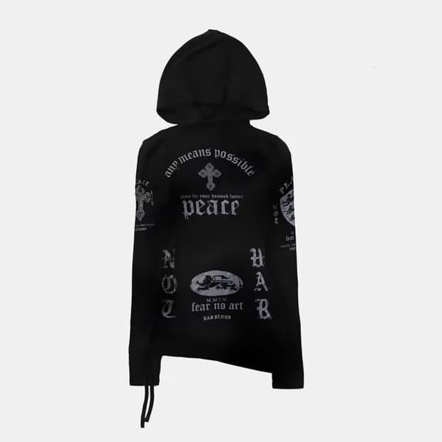 배드블러드 슬림 컷 후드 블랙