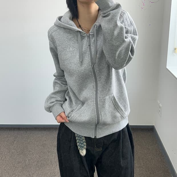 Adidas 파이어버드 트랙 그레이 후드집업