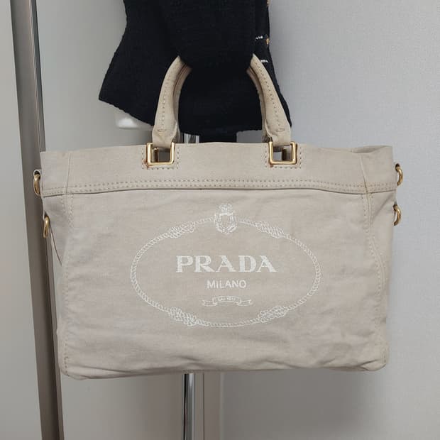 프라다 데님 카나파 캔버스 투웨이백 (정품)