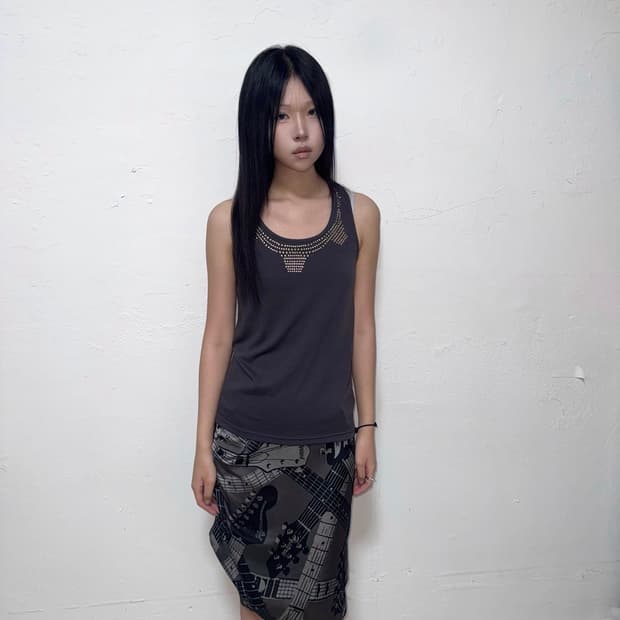 Stud detail twist sleeveless 