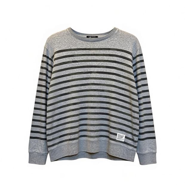 빔즈 스프라이프 스웻셔츠 카모패턴 라벨패치 디테일 그레이