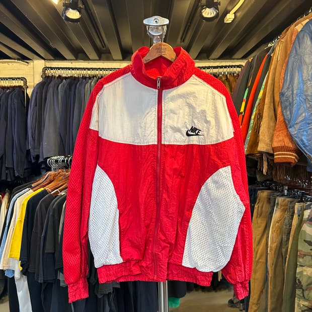 90s 올드스쿨 나이키 스우시 커스텀 메쉬 트랙 자켓