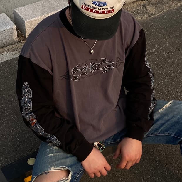 00’s Harley Davison tribal long sleeve