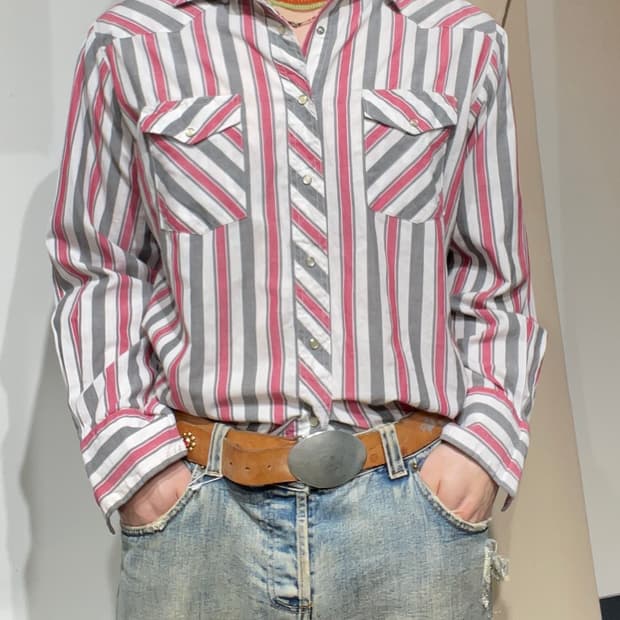 빈티지 스트라이프 웨스턴 셔츠