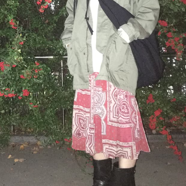 빈티지 페이즐리 쉬폰 스커트