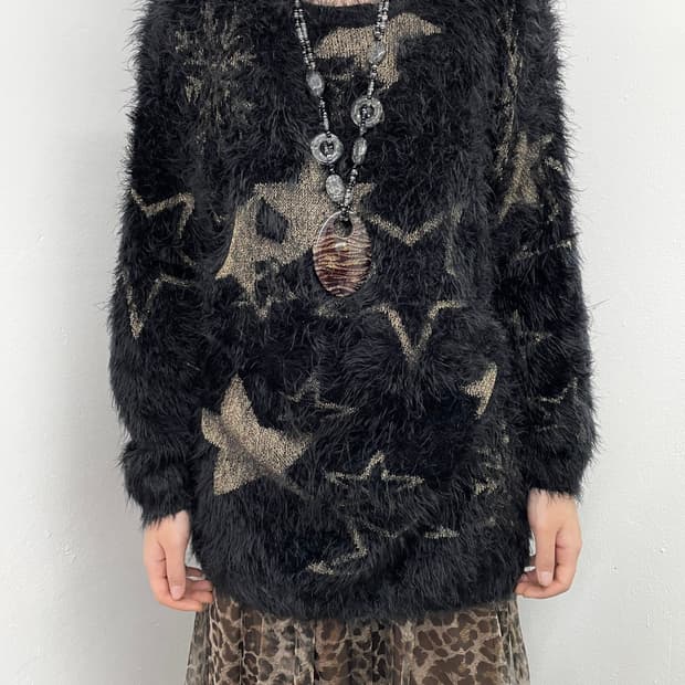 펑크 스타 헤어리 니트