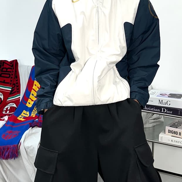 나이키 00s 토탈 90 네이비 화이트 바람막이 M