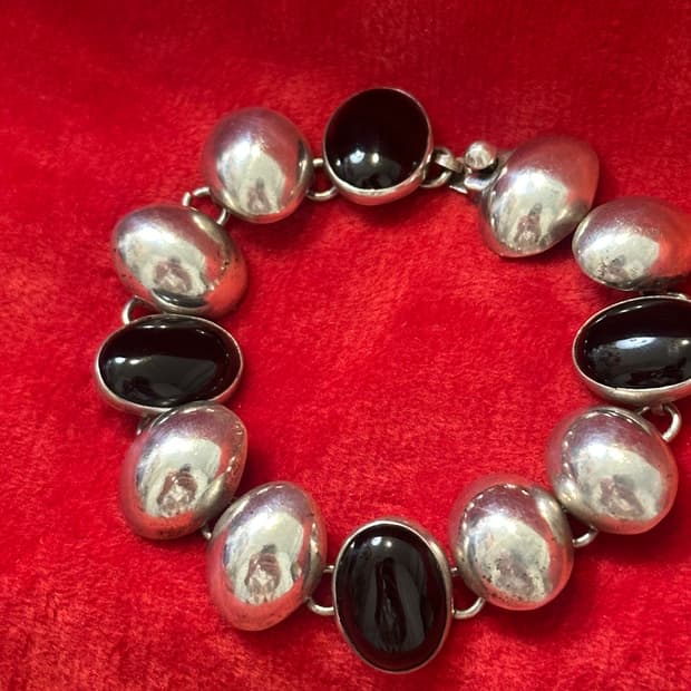 Mexico vintage onyx 925silver bracelet