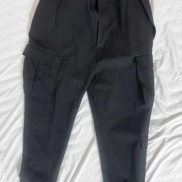 준지 블랙 울 카고팬츠 44,48