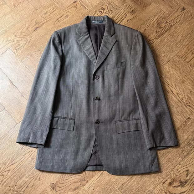 [M]폴로 랄프로렌 Made in Italy 스트라이프 그레이 블레이저
