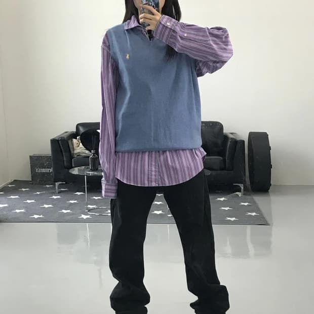 폴로랄프로렌 블루 니트조끼