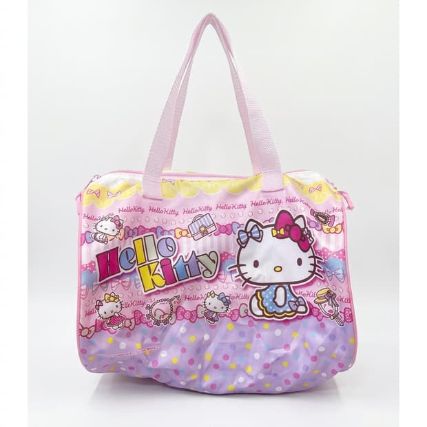 Hello Kitty 키치 핑크 프린팅 더플백