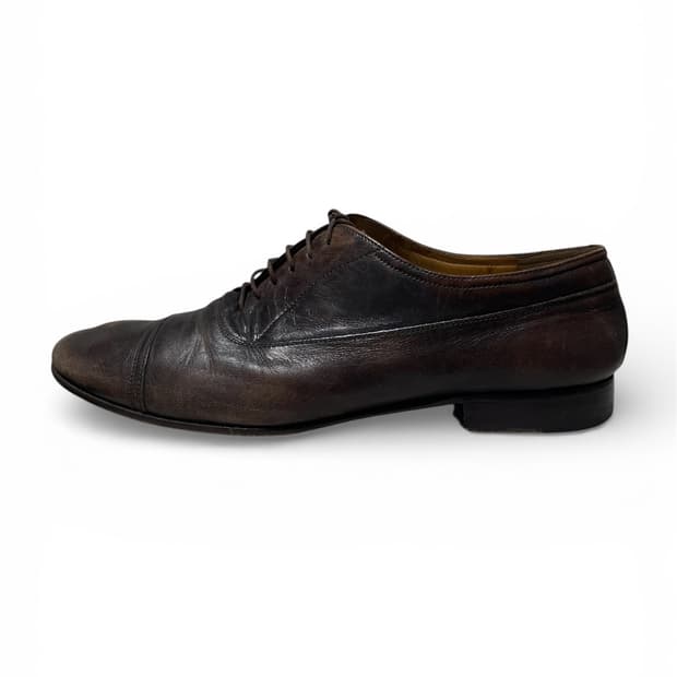 burning effect derby shoes