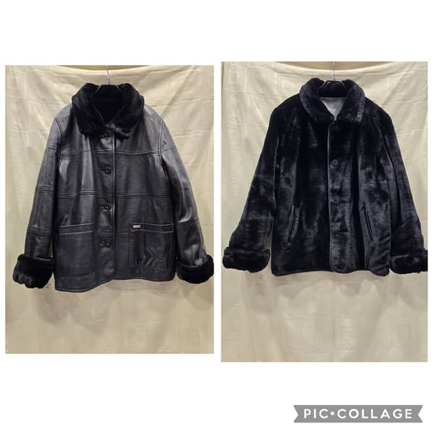 진도 OVIS 블랙 양면 양가죽 양털 점퍼 66~77