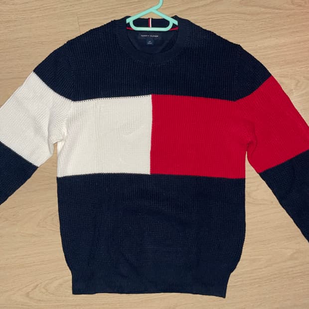 타미힐피거 빅로고 니트 스웨터