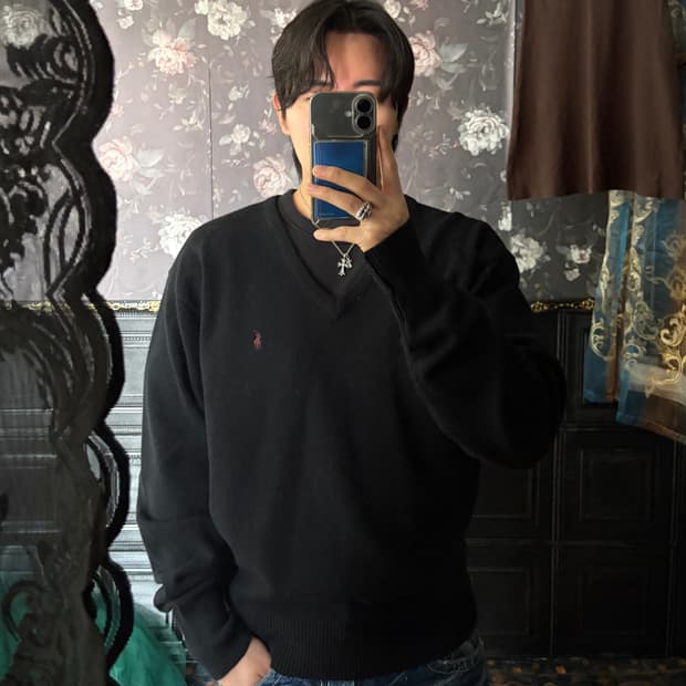 a163) 폴로랄프로렌 포니 브이넥 니트