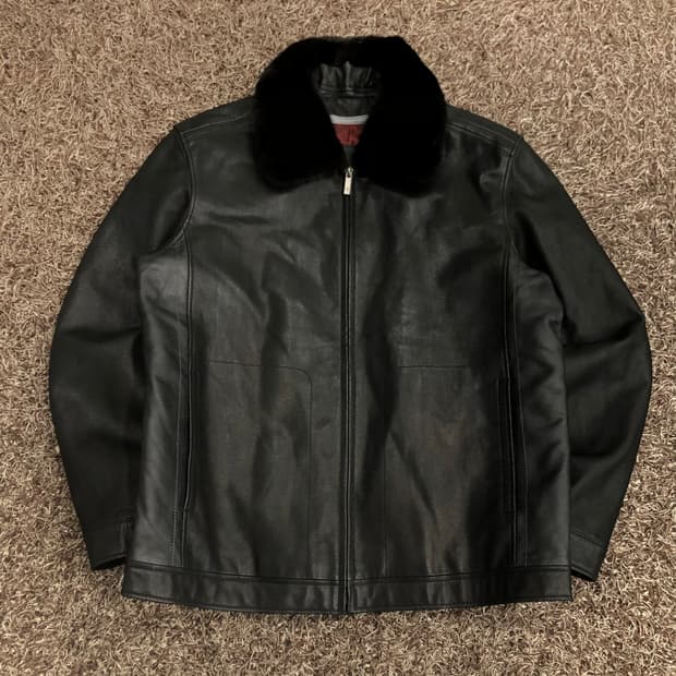 인디안 양가죽 퍼 카라 레더 가죽 자켓