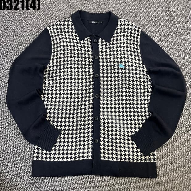 3 버버리 블랙라벨 하운드투스 가디건 블랙 0321(4)