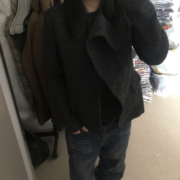 빈티지 하이넥 숏코트