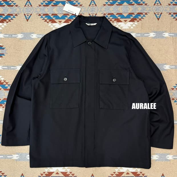 [3] 오라리 울 헤링본 오버 셔츠 블랙 25ss