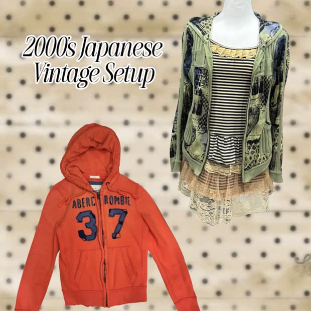 [셋업] y2k 일본 오리엔탈 빈티지 아베크롬비 후드집업